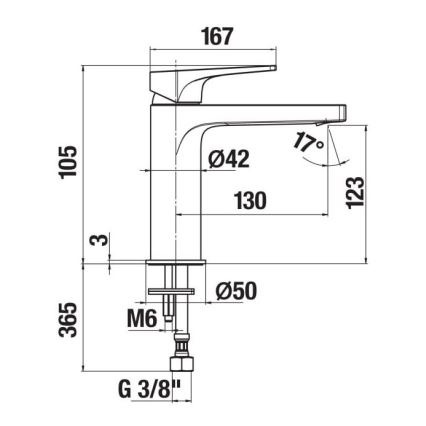 JIKA H3111X10041101 - Miješalica za umivaonik CUBITO 10,5 cm sjajni krom