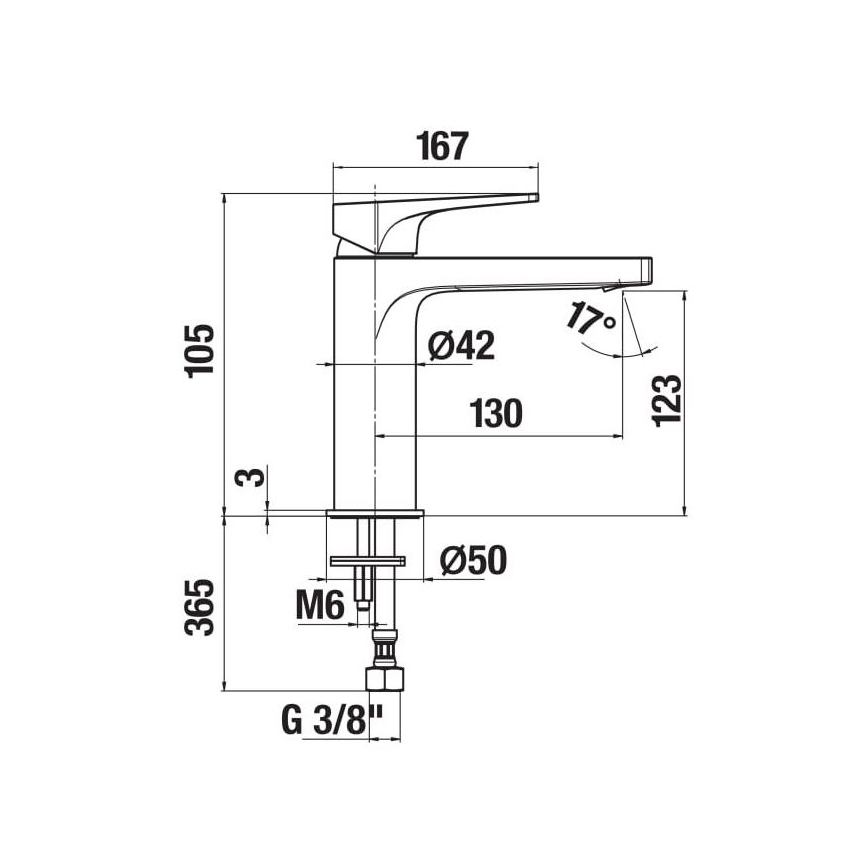 JIKA H3111X10041101 - Miješalica za umivaonik CUBITO 10,5 cm sjajni krom