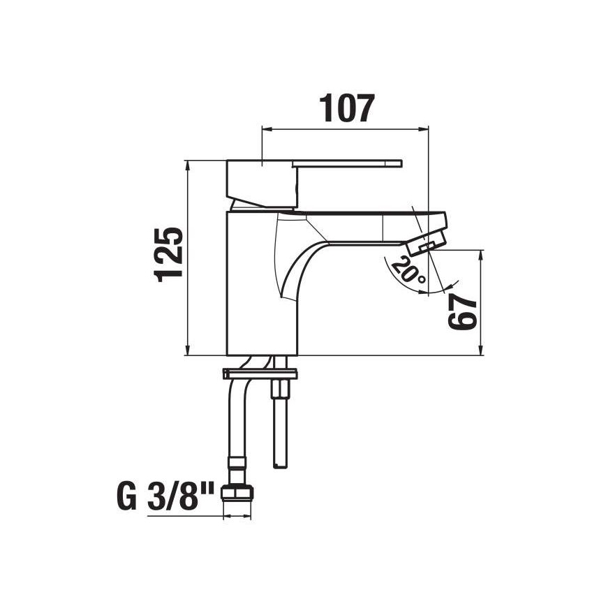 JIKA H3111Z10041101 - Miješalica za umivaonik LYRA 12,5 cm sjajni krom