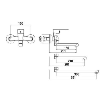 JIKA H3111Z70042201 - Miješalica za umivaonik LYRA 15x20,1 cm sjajni krom