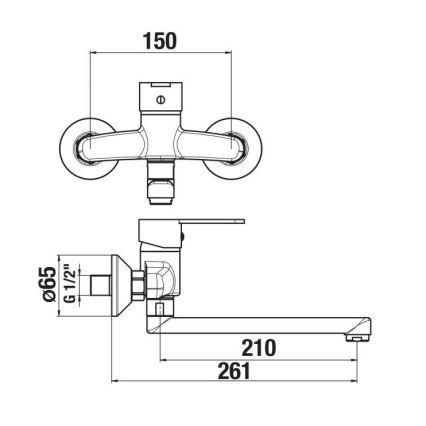 JIKA H3111Z70042301 - Miješalica za umivaonik LYRA 15x26,1 cm sjajni krom