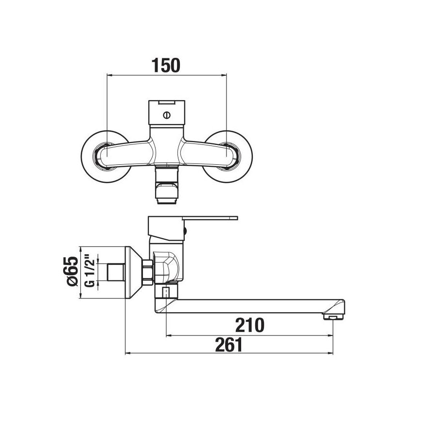 JIKA H3111Z70042301 - Miješalica za umivaonik LYRA 15x26,1 cm sjajni krom