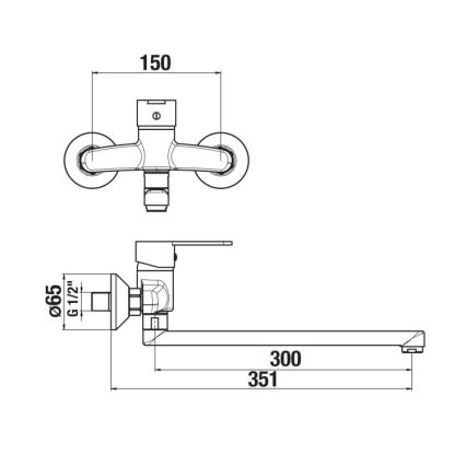 JIKA H3111Z70042401 - Miješalica za umivaonik LYRA 15x35,1 cm sjajni krom
