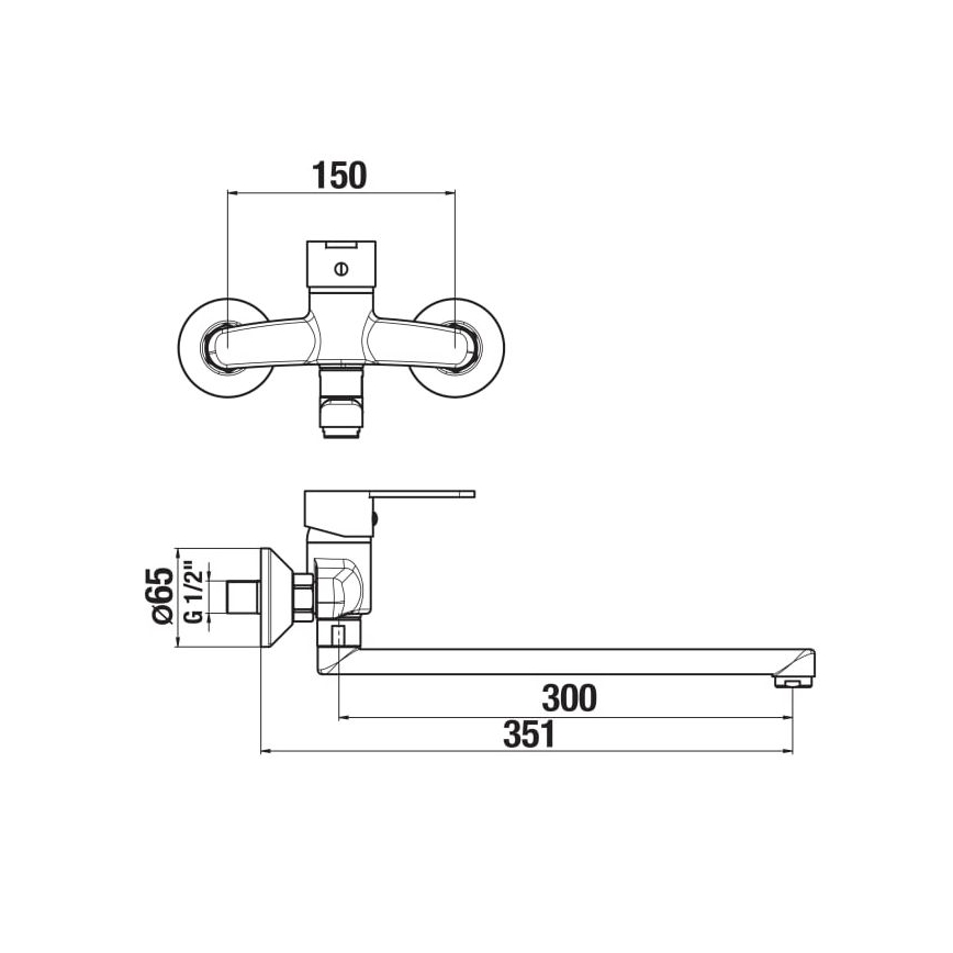 JIKA H3111Z70042401 - Miješalica za umivaonik LYRA 15x35,1 cm sjajni krom