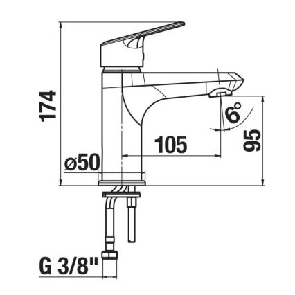 JIKA H3112E10041101 - Miješalica za umivaonik TALAS 17,4 cm sjajni krom