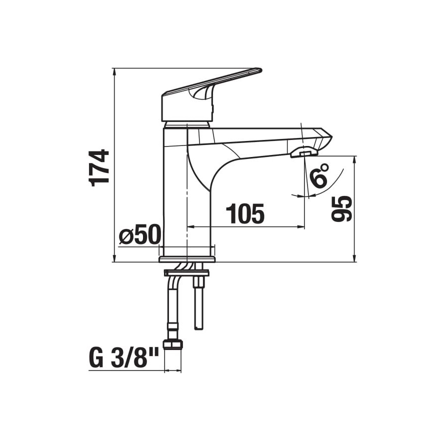 JIKA H3112E10041101 - Miješalica za umivaonik TALAS 17,4 cm sjajni krom