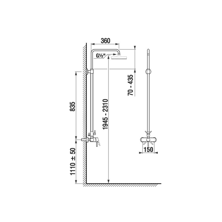 JIKA H3352770040001 - Tuš set s miješalicom LYRA, sjajni krom