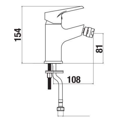 JIKA H3411W10041101 - Miješalica za bide CUBE 15,4 cm sjajni krom