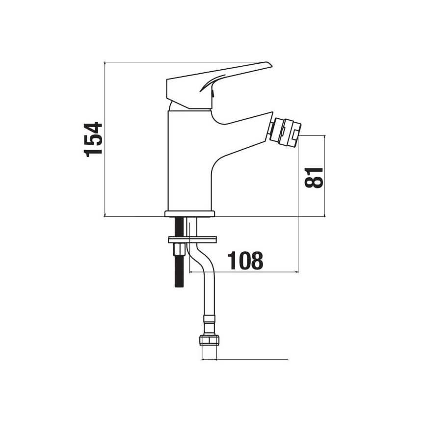 JIKA H3411W10041101 - Miješalica za bide CUBE 15,4 cm sjajni krom