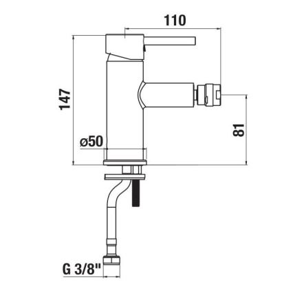 JIKA H3412F17161101 - Miješalica za bide MIO 14,7 cm mat crna