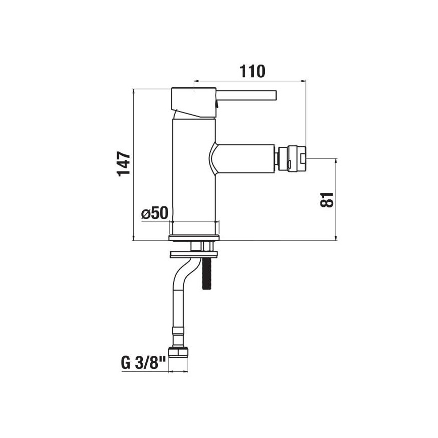 JIKA H3412F17161101 - Miješalica za bide MIO 14,7 cm mat crna