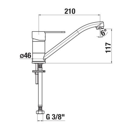 JIKA H3511Z10042301 - Slavina za sudoper LYRA 21 cm sjajni krom