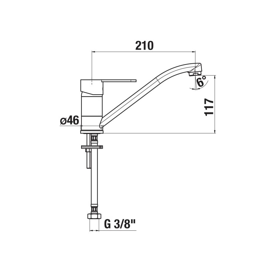 JIKA H3511Z10042301 - Slavina za sudoper LYRA 21 cm sjajni krom
