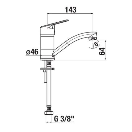 JIKA H3512E10042201 - Slavina za sudoper LYRA 14,3 cm sjajni krom