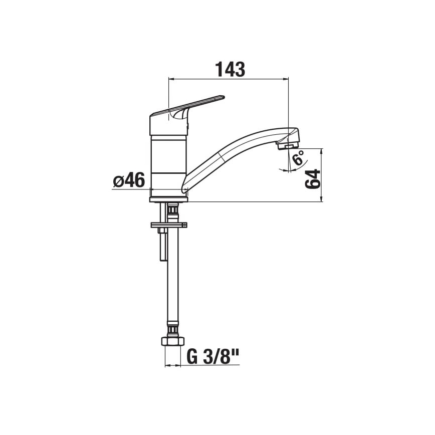 JIKA H3512E10042201 - Slavina za sudoper LYRA 14,3 cm sjajni krom