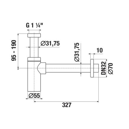 JIKA H3741R00040001 - Okrugli sifon za umivaonik RIO, sjajni krom