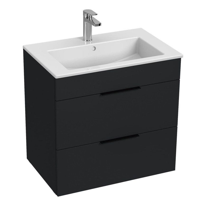 JIKA H4536021763521 - Ormarić za kupaonicu s umivaonikom CUBE 60,7x65 cm crna