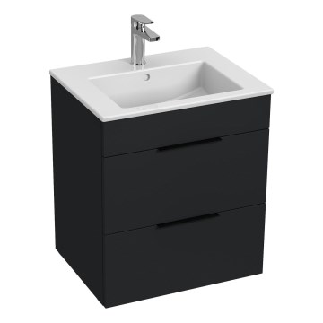 JIKA H4536121763521 - Ormarić za kupaonicu s umivaonikom CUBE 60,7x55 cm crna