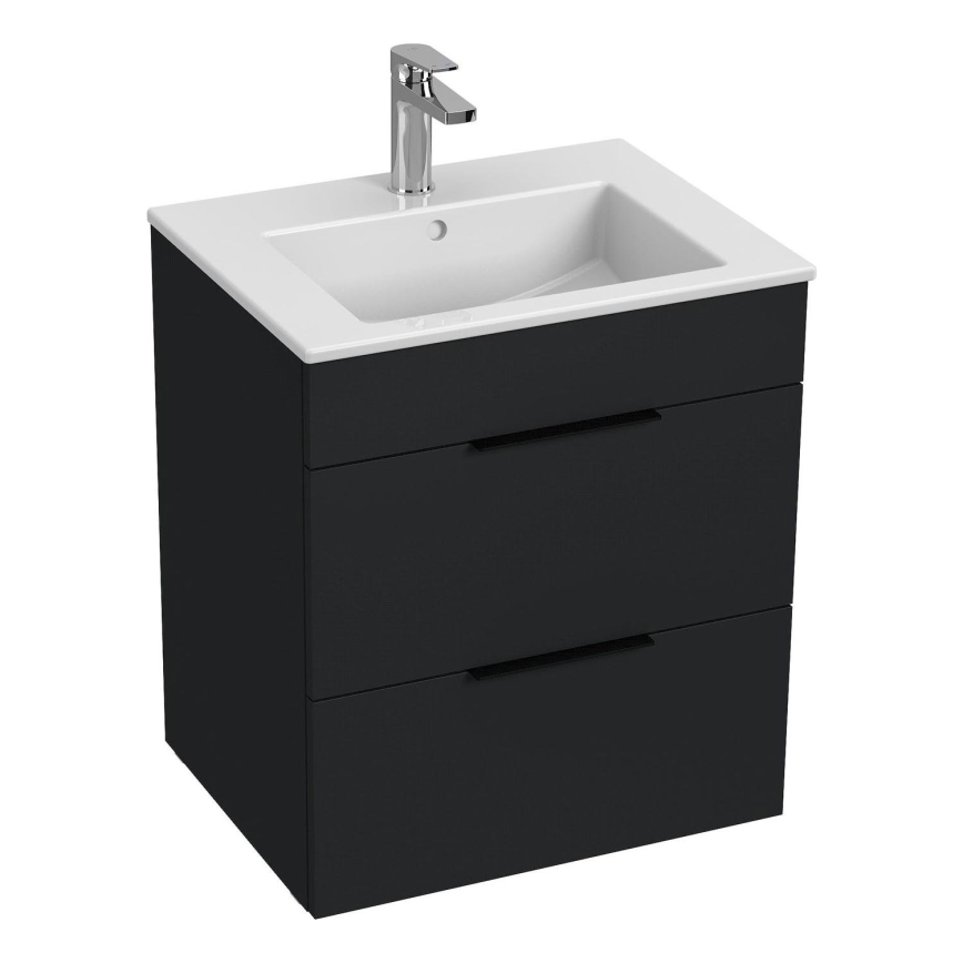 JIKA H4536121763521 - Ormarić za kupaonicu s umivaonikom CUBE 60,7x55 cm crna