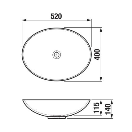JIKA H8183640001121 - Nadgradni umivaonik ASTRA 52x40 cm keramika/bijela