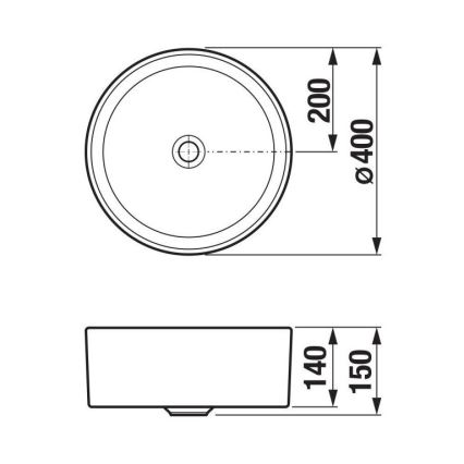 JIKA H8184200001121 - Umivaonik za ploču CUBITO promjera 40 cm keramika/bijela