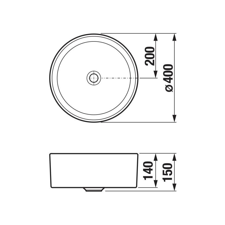 JIKA H8184200001121 - Umivaonik za ploču CUBITO promjera 40 cm keramika/bijela