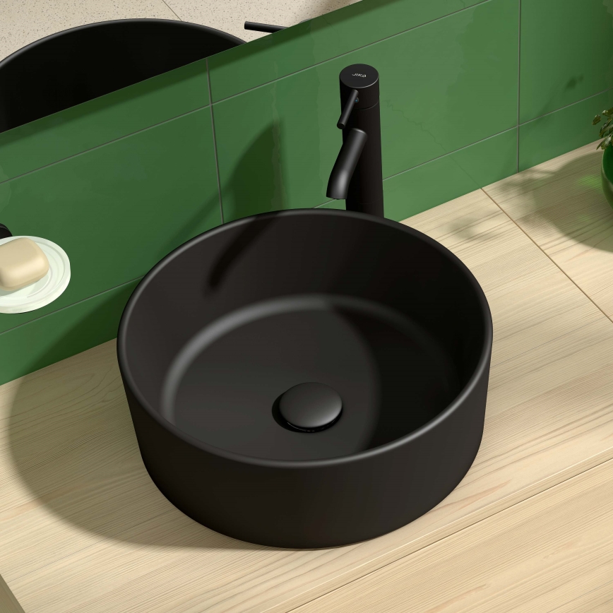 JIKA H8184207161121 - Nadgradni umivaonik CUBITO pr. 40 cm keramika/mat crna