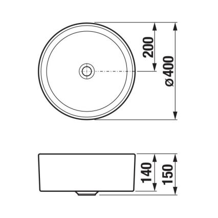 JIKA H8184207161121 - Umivaonik za ploču CUBITO promjera 40 cm keramika/mat crna