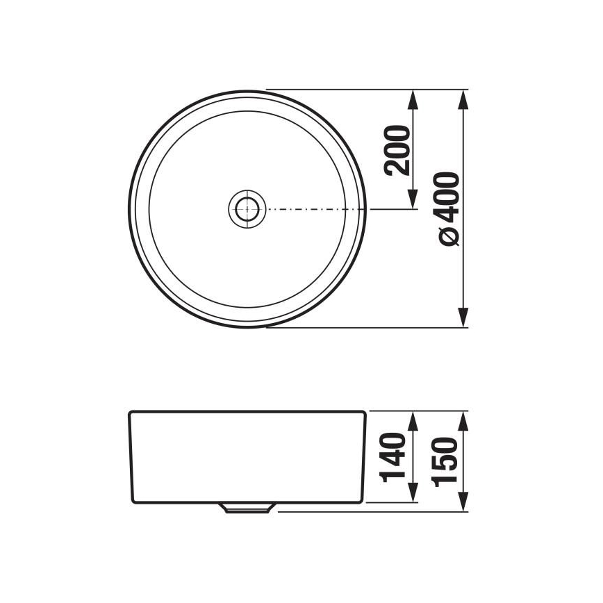 JIKA H8184207161121 - Umivaonik za ploču CUBITO promjera 40 cm keramika/mat crna