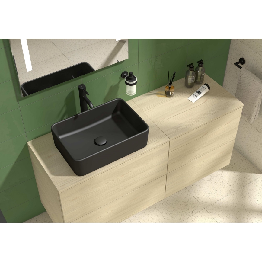 JIKA H8184237161121 - Nadgradni umivaonik CUBITO 50x35 cm keramika/mat crna