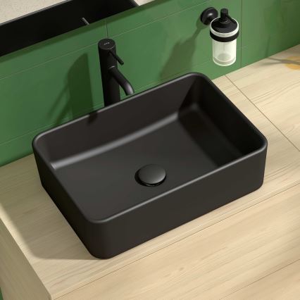JIKA H8184237161121 - Nadgradni umivaonik CUBITO 50x35 cm keramika/mat crna