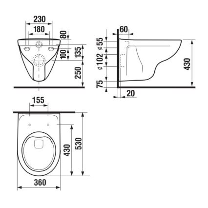 JIKA H8213840000001 - Viseća WC školjka LYRA keramika/bijela