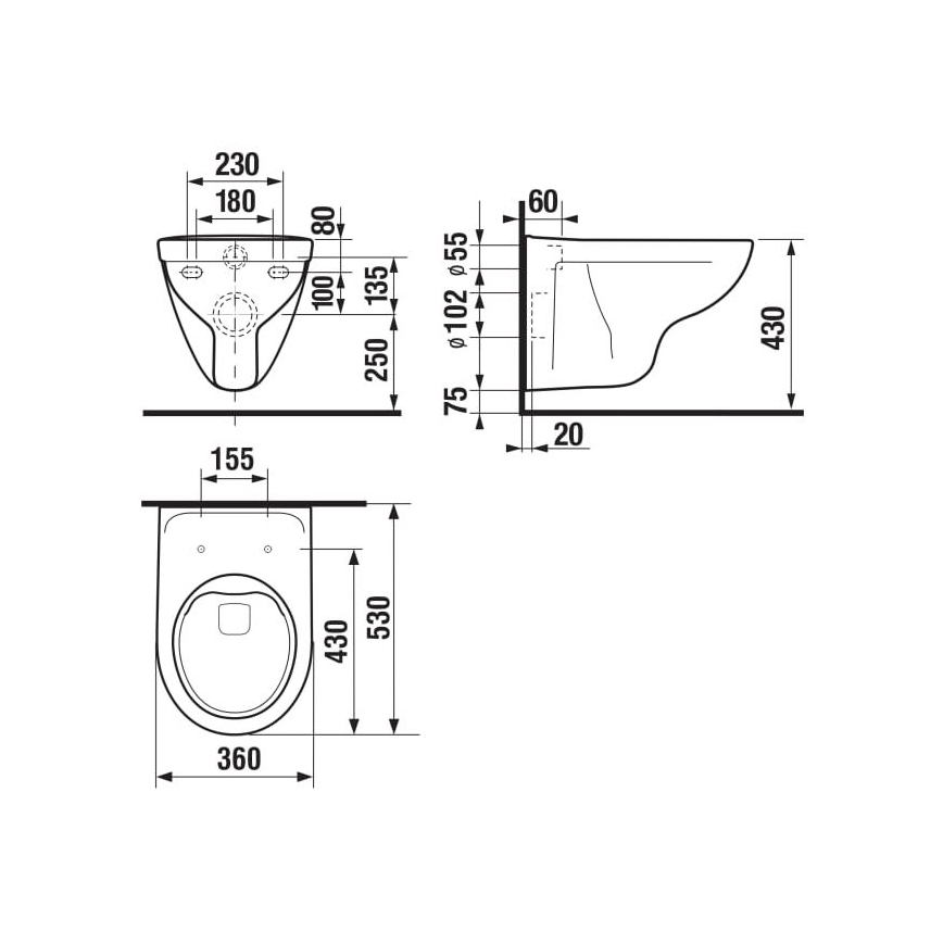 JIKA H8213840000001 - Viseća WC školjka LYRA keramika/bijela