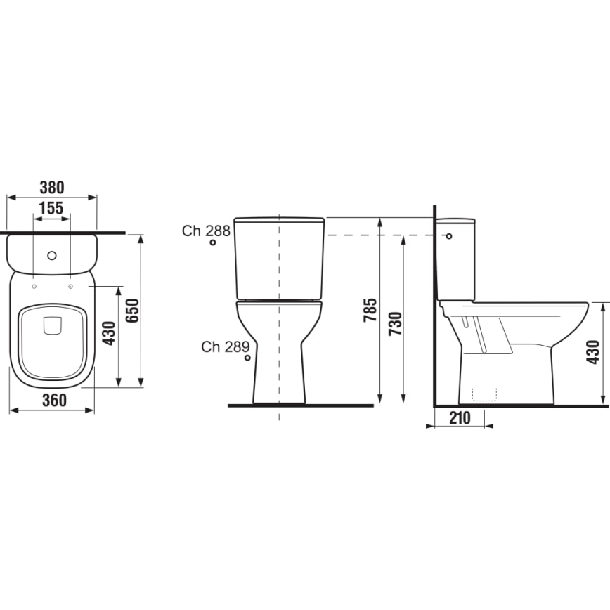 JIKA H8266170002801 - WC monoblok DEEP keramika/bijela