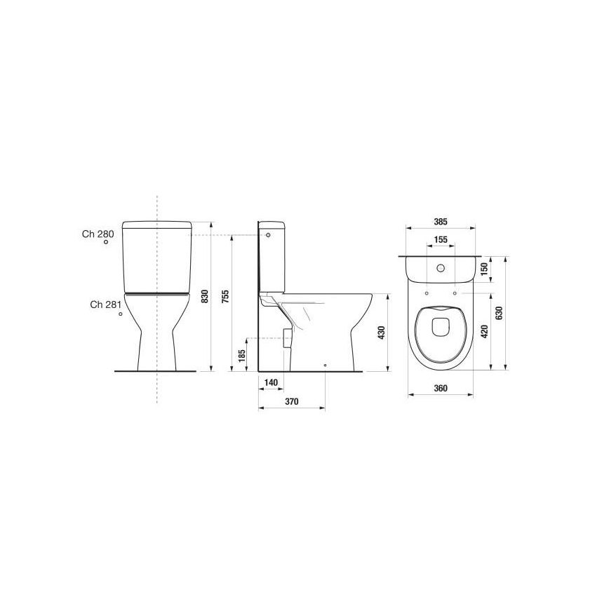 JIKA H8273860002801 - WC monoblok LYRA keramika/bijela