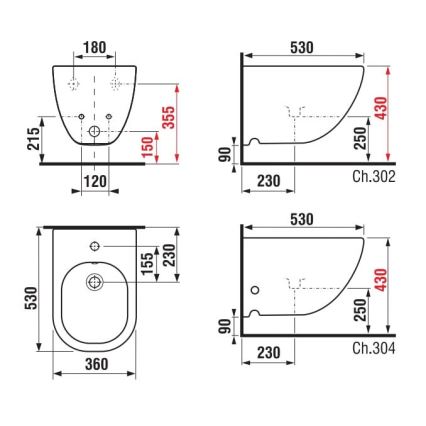 JIKA H8317121003021 - Zidni bide MIO keramika/biserno bijela