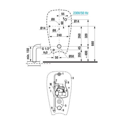 JIKA H8430700000001 - Pisoar GOLEM s unutarnjim dovodom, strašnji odvod, keramika/bijela