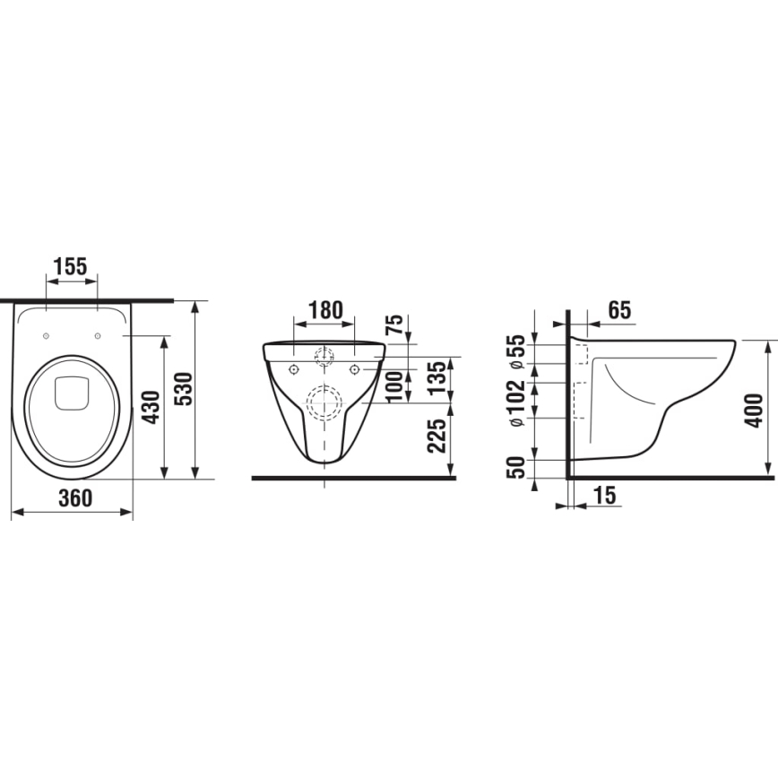 JIKA H8663810000001- Zidni WC LYRA keramika/bijela + toaletno sjedalo LYRA duroplast/bijela