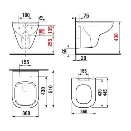JIKA H8666140000001 - Zidna WC školjka DEEP keramika/bijela + WC daska SoftClose DEEP duroplast/bijela