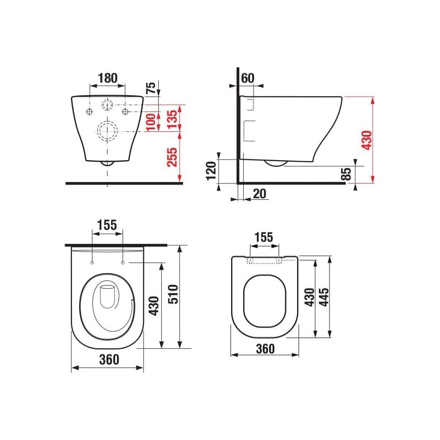 JIKA H8666180000001 - Viseća WC školjka DEEP keramika/bijela + WC daska SoftClose DEEP duroplast/bijela
