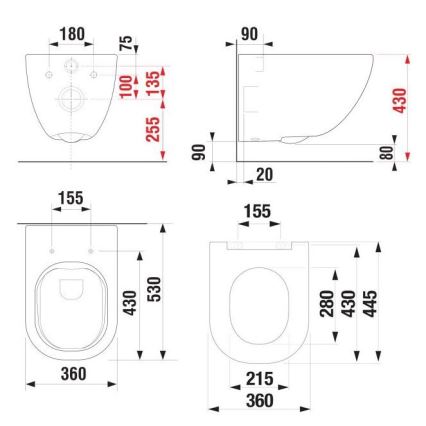 JIKA H8667140000001 - Zidna WC školjka MIO keramika/bijela + WC sjedalo SoftClose MIO duroplast/bijela