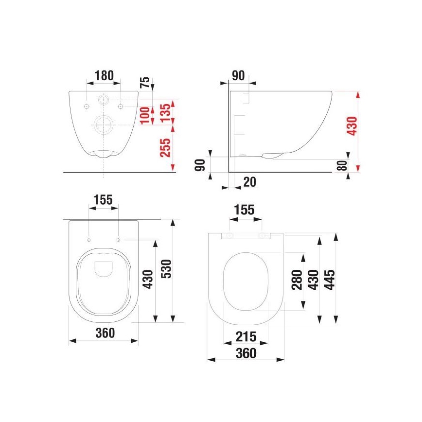 JIKA H8667140000001 - Zidna WC školjka MIO keramika/bijela + WC sjedalo SoftClose MIO duroplast/bijela