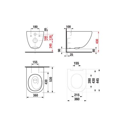 JIKA H8667180000001 - Zidna WC školjka MIO keramika/bijela + toaletno sjedalo SoftClose MIO duroplast/bijela