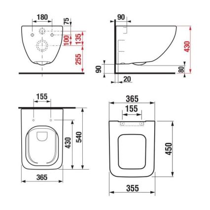 JIKA H8669540000001 - Viseća WC školjka PURE keramika/bijela + WC daska SoftClose PURE duroplast/bijela