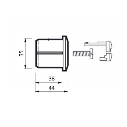 JIKA H8913630000001 - Tipka za ispiranje DUAL LYRA/DEEP, sjajni krom