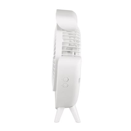 JOHNSON - LED RGB punjivi stolni ventilator MULTICOLOR LED/5W/3,7V 1200 mAh promjer 14 cm bijela