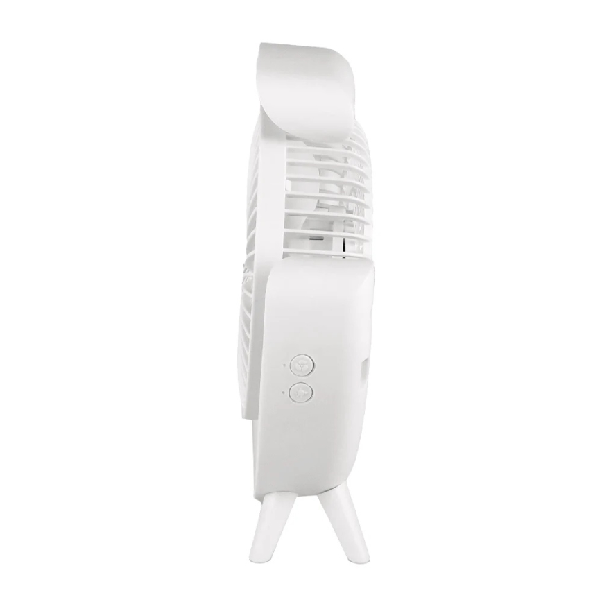 JOHNSON - LED RGB punjivi stolni ventilator MULTICOLOR LED/5W/3,7V 1200 mAh promjer 14 cm bijela