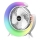 JOHNSON - LED RGB punjivi stolni ventilator MULTICOLOR LED/5W/3,7V 1200 mAh promjer 14 cm bijela