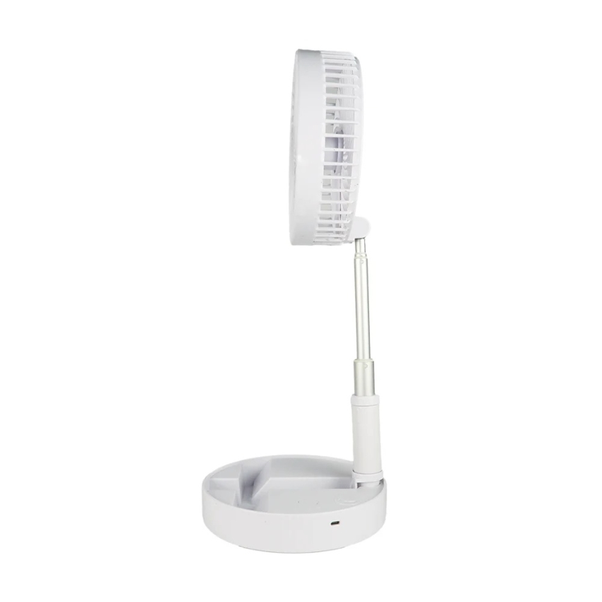 JOHNSON - Punjivi stolni ventilator GIRAFFA 5W/3,7V 1200 mAh promjer 20 cm bijela