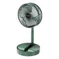 JOHNSON - Punjivi stolni ventilator TORTUGA 5W/3,7V 1200 mAh promjer 16,5 cm zelena